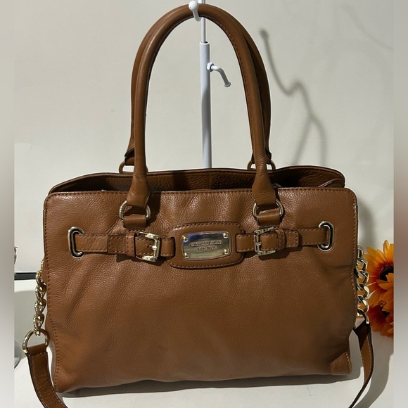 Michael Kors Hamilton Brown Pebble Leather Handbag shoulder bag - Picture 12 of 12